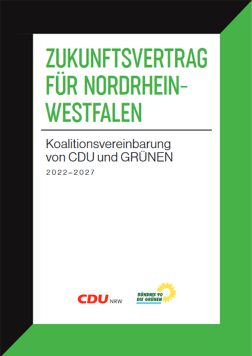 Cover des Koalitionsvertrags zwischen CDU und Grünen - Mit Klick zum Download