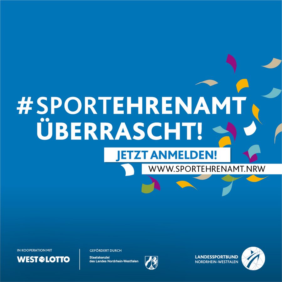 Schriftzug: Sportehrenamt überrascht