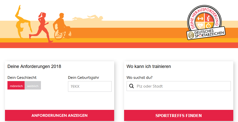 Ansicht der Web-App Deutsches Sportabzeichen