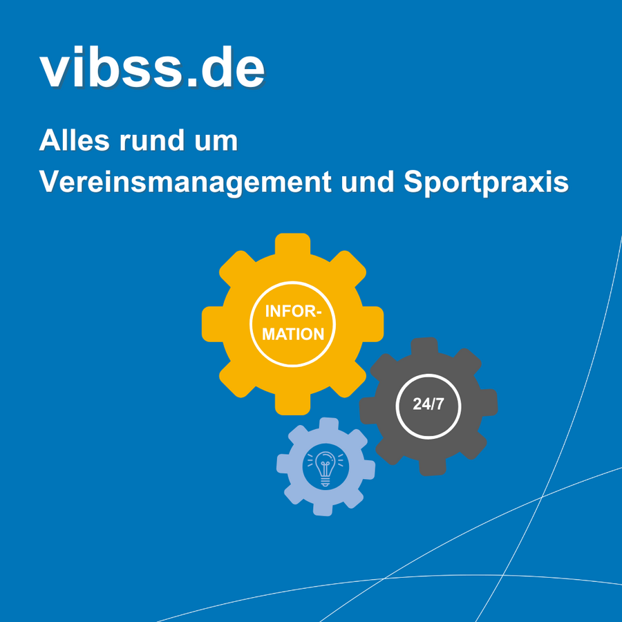Zahnräder greifen ineinander- schriftzug vibss.de Vereinsmanagement und Sportpraxis