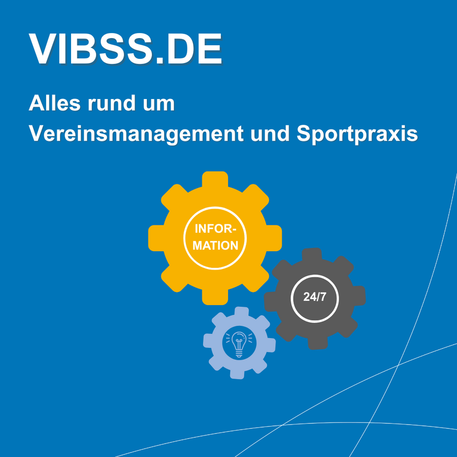 Zahnräder greifen ineinander- schriftzug vibss.de Vereinsmanagement und Sportpraxis