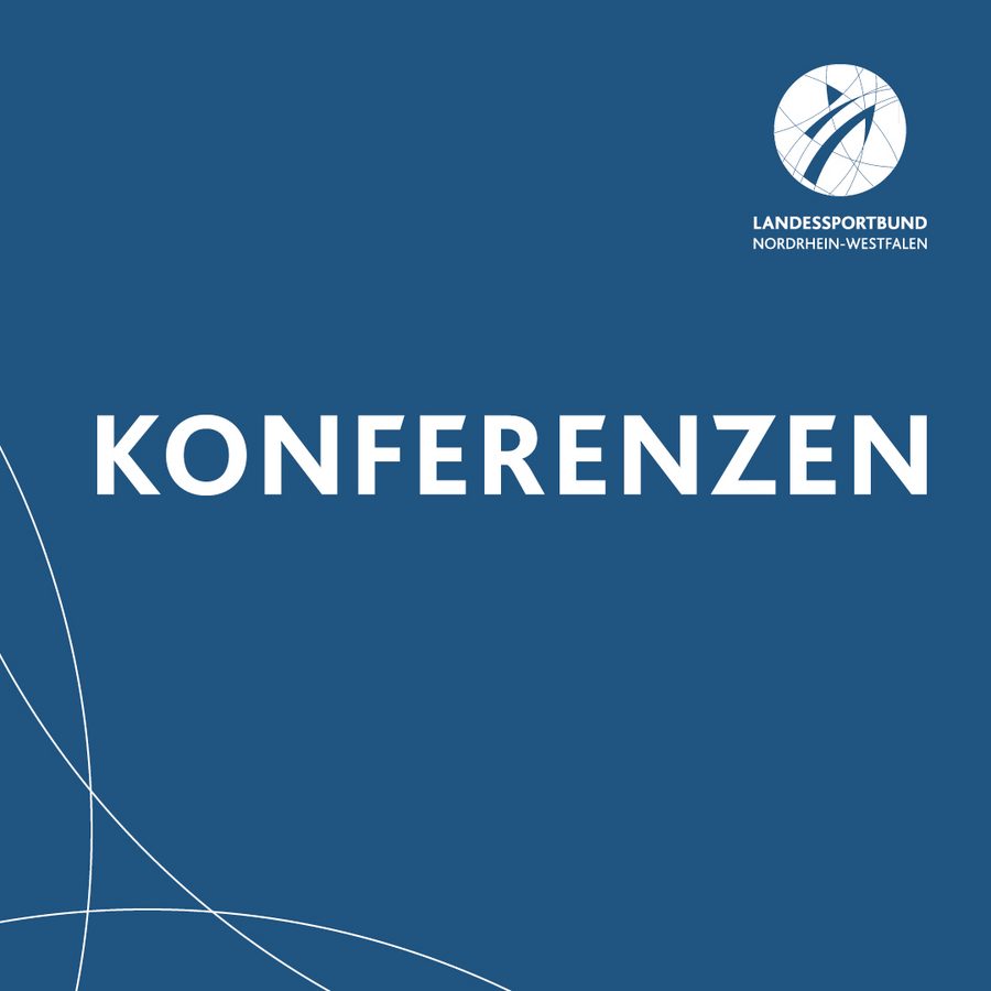 Schriftzug "Konferenzen" mit Logo LSB NRW