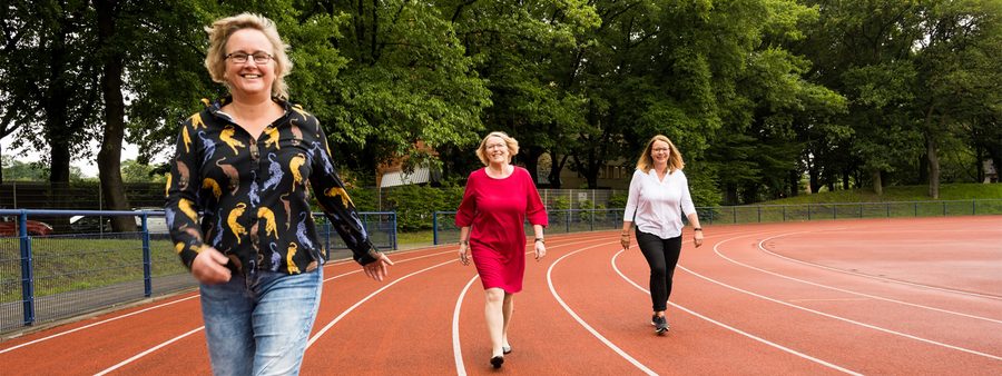 Drei Frauen auf der Tartanbahn