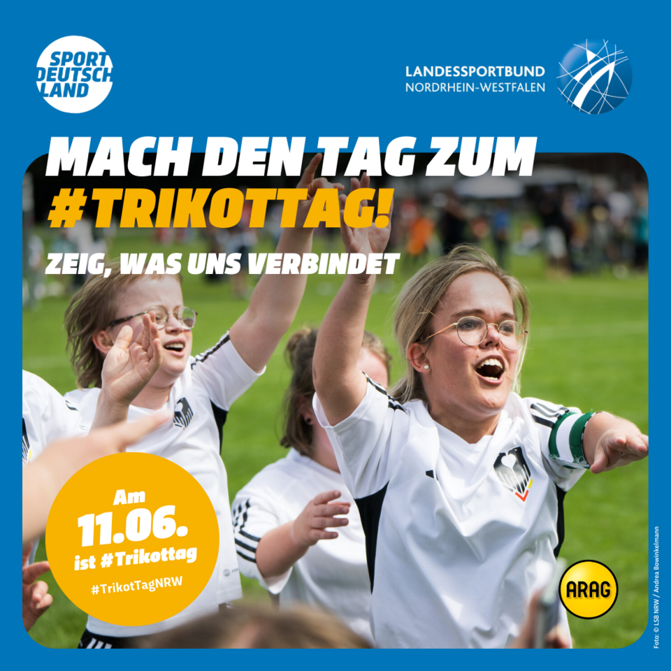 Motiv 4 zum TrikotTag NRW: Kinder und Trainerin im Trikot