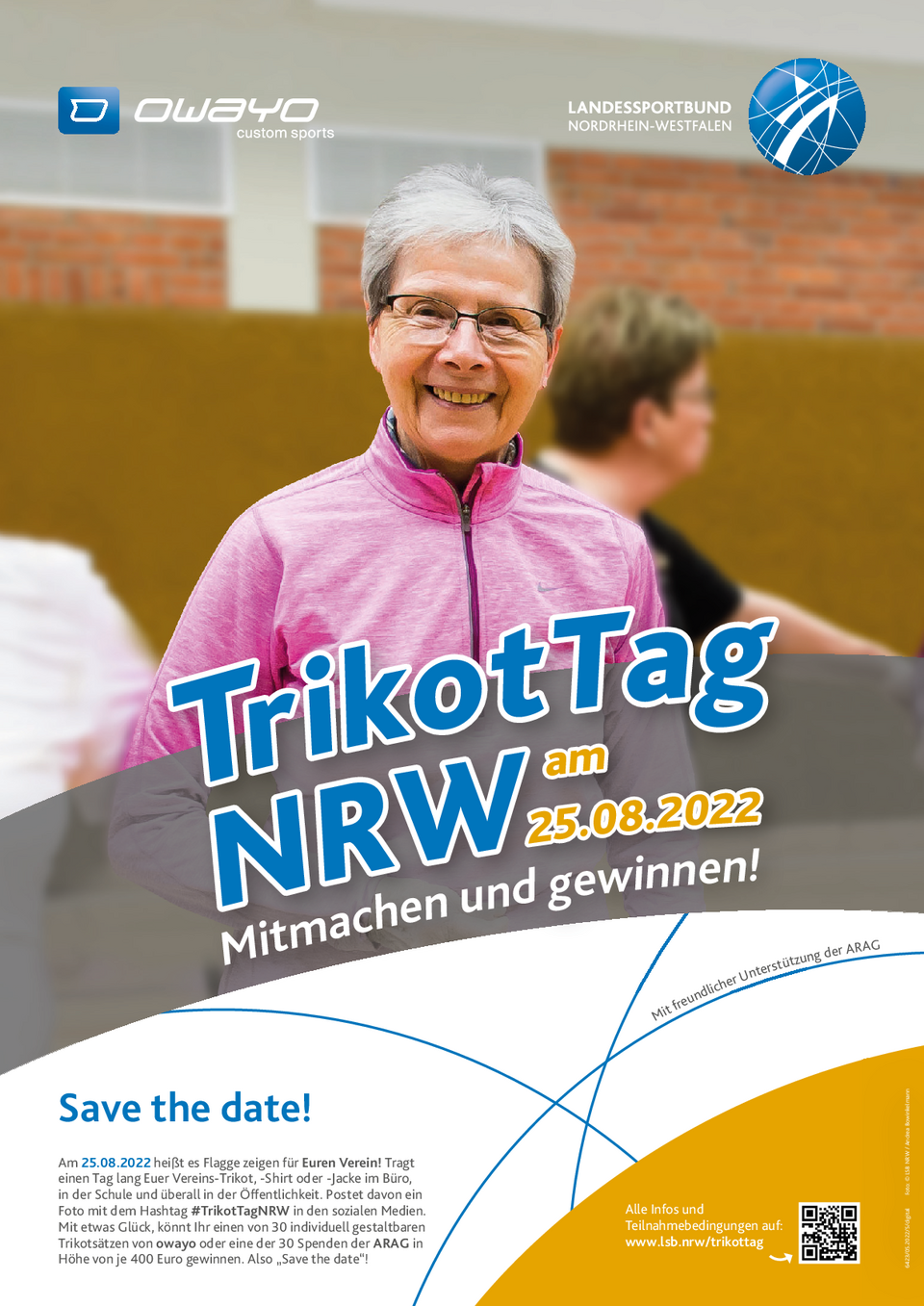 Motiv 5 zum TrikotTag NRW: ältere Dame im Trikot/in Vereinsjacke