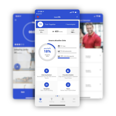 Screenshot der Teamfit-App