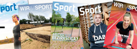 Bild: Verschiedene Cover der Zeitschrift "Wir im Sport"