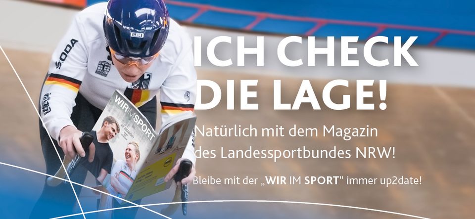Wir im Sport Werbeanzeige mit Rennradfahrerin Mieke Kröger