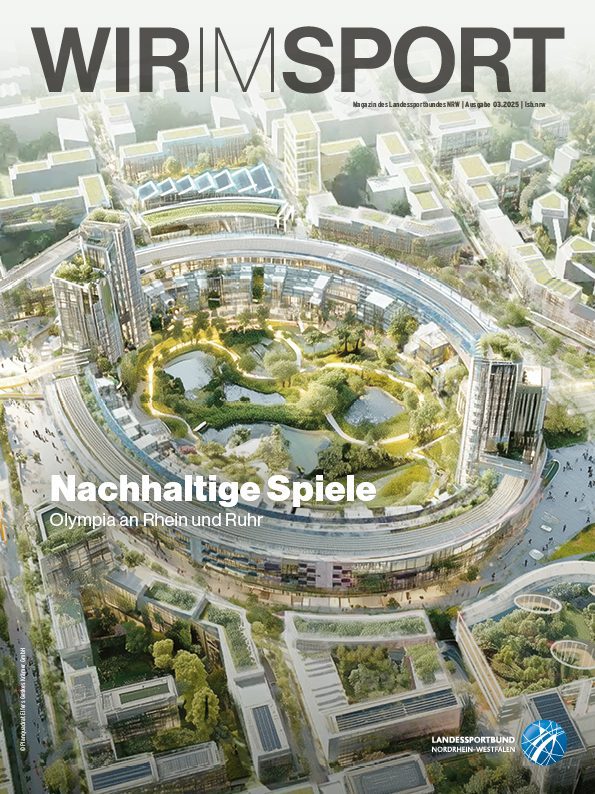 Cover Wir im Sport Ausgabe 3/2025: Entwurf Olympia an Rhein und Ruhr