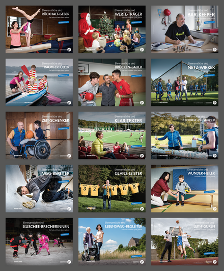 Vierte Bildmotivserie zur Kampagne Das habe ich beim Sport gelernt