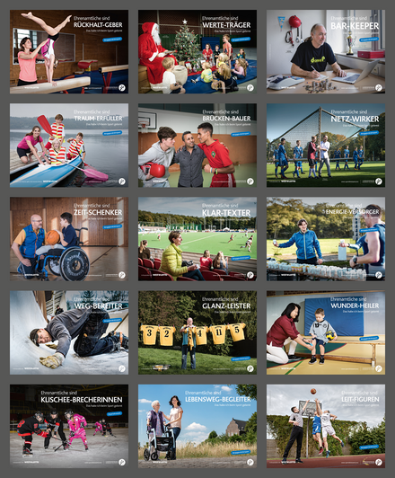 Vierte Bildmotivserie zur Kampagne Das habe ich beim Sport gelernt
