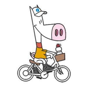 Schweinehund auf dem Fahrrad