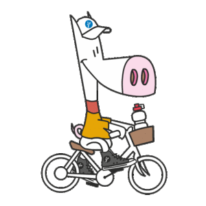 Schweinehund auf dem Fahrrad