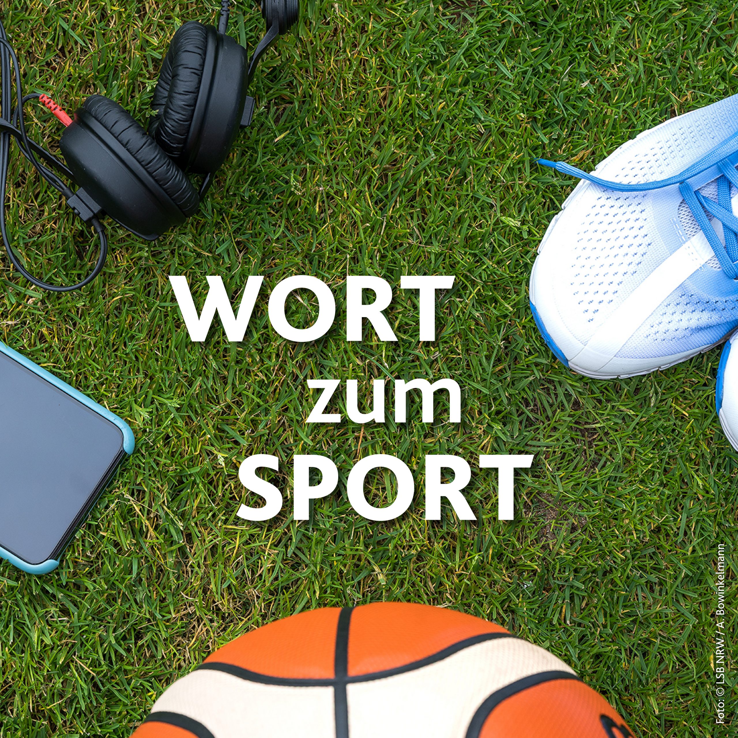 Cover des Podcasts mit Schriftzug "Wort zum Sport"