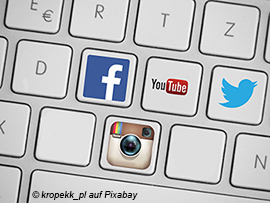 Tastatur mit Social Media Icons Tastatur mit Social Media Icons