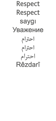 Respect Respect saygı                               Rêzdarî 