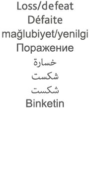 Loss defeat Défaite mağlubiyet yenilgi                           Binketin