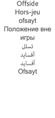 Offside Hors-jeu ofsayt                                       Ofsayt