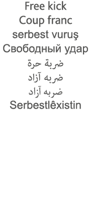 Free kick Coup franc serbest vuruş                                             Serbestlêxistin