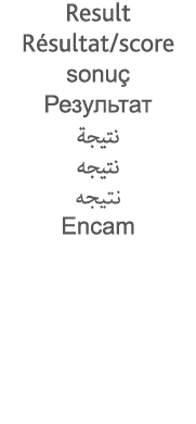Result Résultat score sonuç                             Encam