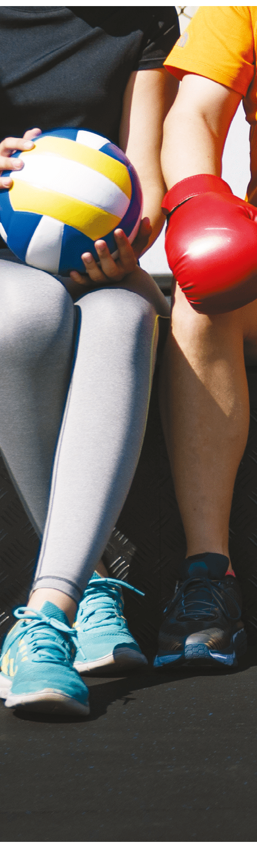 Group of diverse athletes sitting together