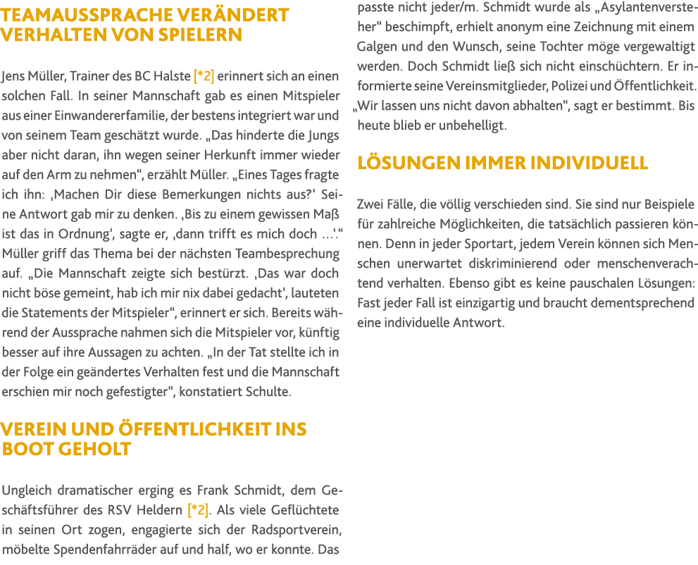 Teamaussprache ver ndert Verhalten von Spielern Jens M ller, Trainer des BC Halste [*2] erinnert sich an einen solche...