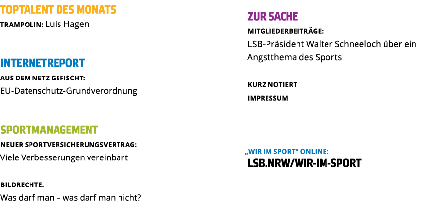 TopTalent des Monats trampolin  Luis Hagen  Internetreport aus dem netz gefischt  EU-Datenschutz-Grundverordnung  Spo   