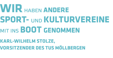 WIR haben ANDERE SPORT- UND KULTURVEREINE MIT INS BOOT geNOMMEN KARL-WILHELM STOLZE  vorsitzender des TuS M LlBERGEN